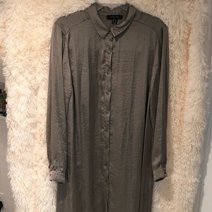 Atmosphere Embroidery Crinkled Shirt Dress